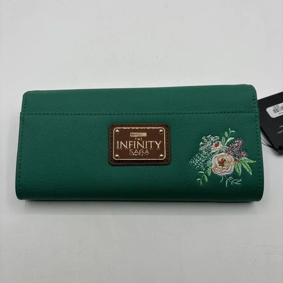NEW Loungefly Disney Marvel Loki Floral Wallet Embroidered Green Infinity Saga‎ - Picture 5 of 9